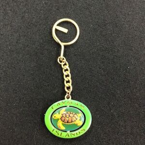Keychain, Cayman Islands, handpainted Sea turtle from estate sale ￼